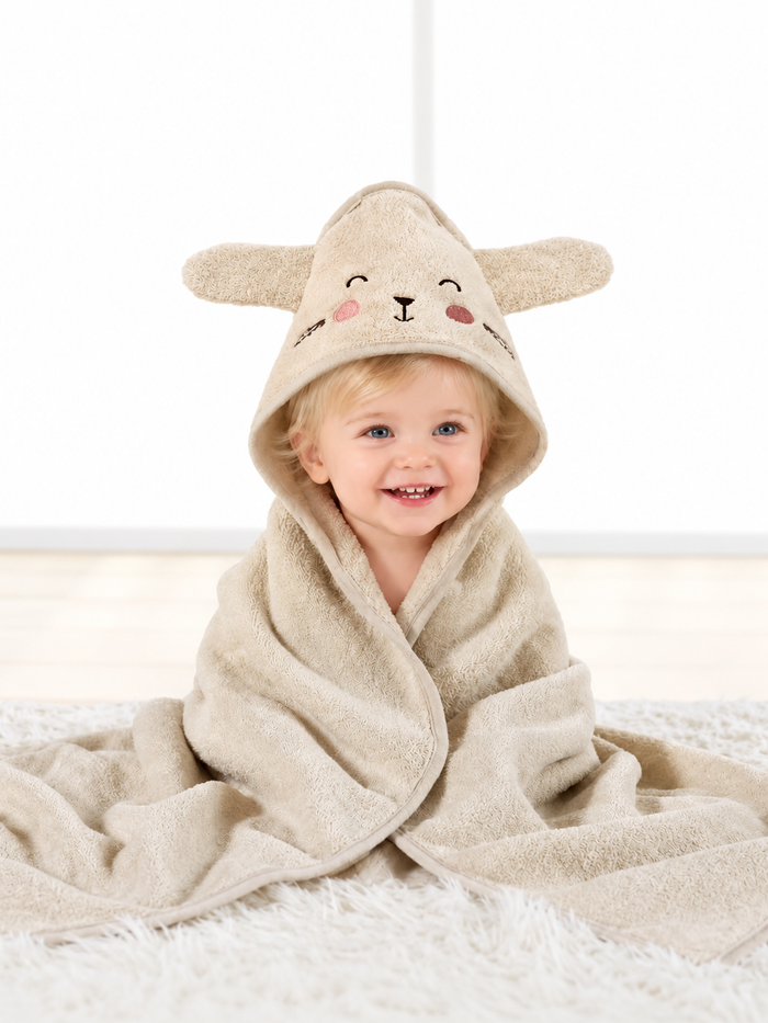 Toalla con capucha para bebé con diseño de animales 100% algodón